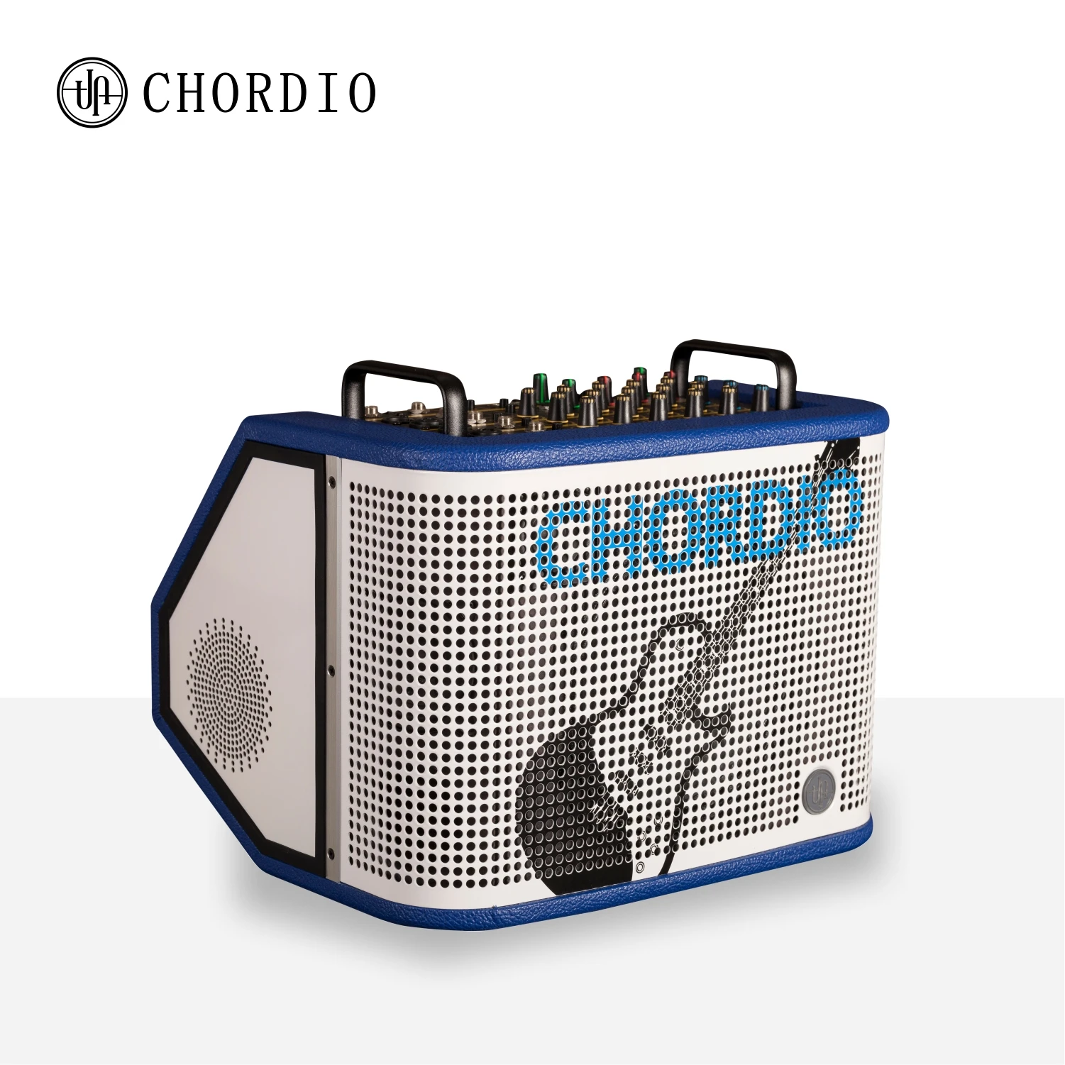 CHORDIO Road show micrófono de instrumento portátil altavoz azul, caja de sonido portátil multifunción, sistema de audio al aire libre