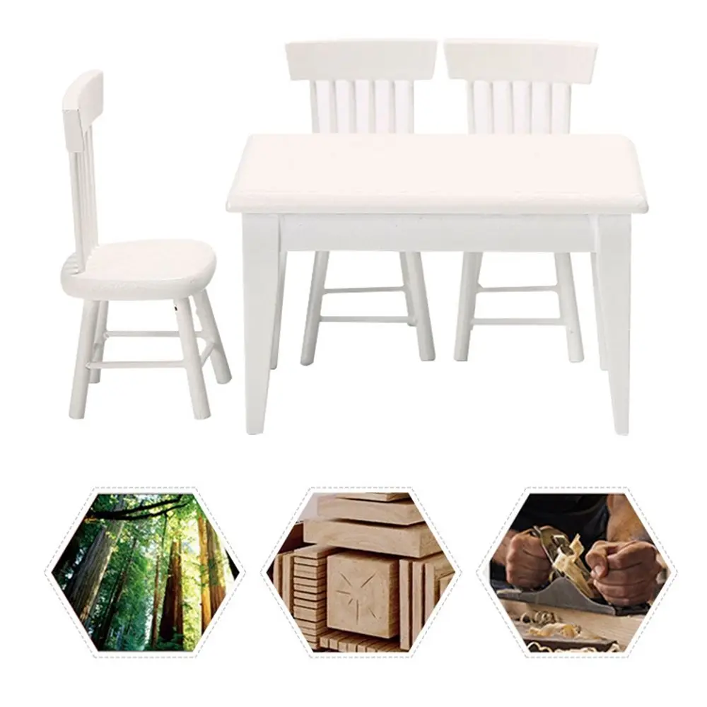 Mini Miniature Accessories  Furniture  Wooden  Simulation chair  House Decoration