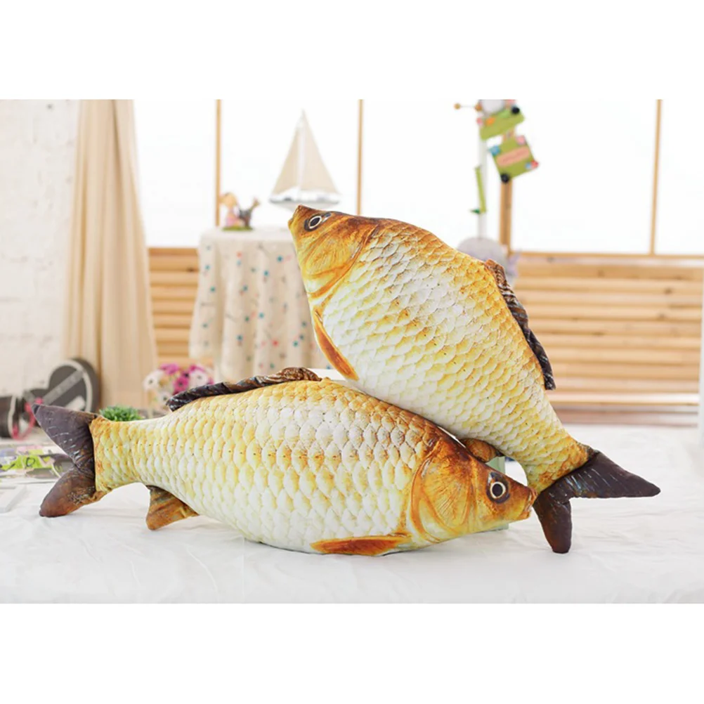 3D Big Fish Throw Pillow Nursery Bedroom Plush Carp Stuffed Toy Home Decoration Girlfriend Birthday Gift