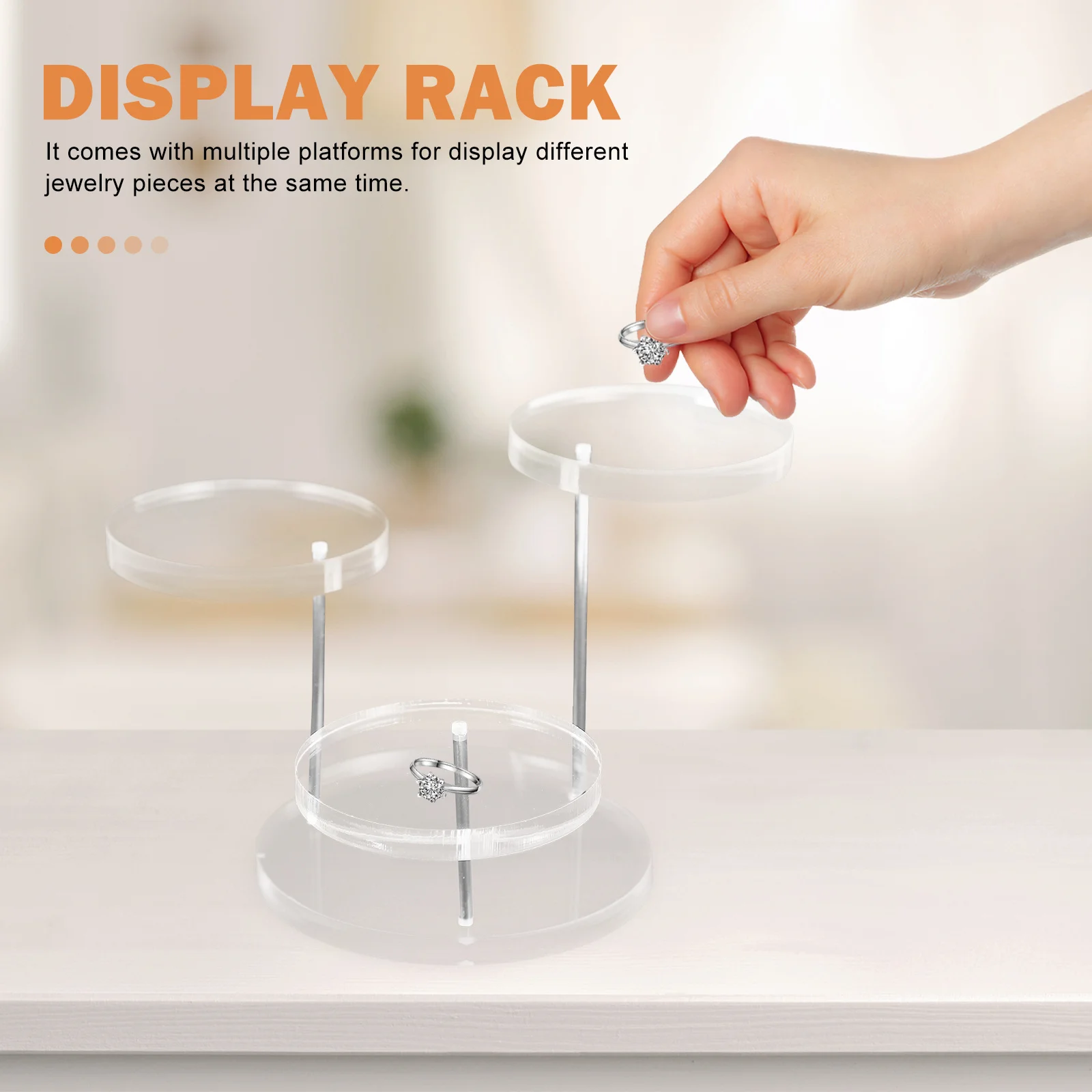 

Jewelry Display Stand Clear Acrylic Tiered Riser For Ring Necklace Showcase Pedestal Display Shelf Decor Organizer