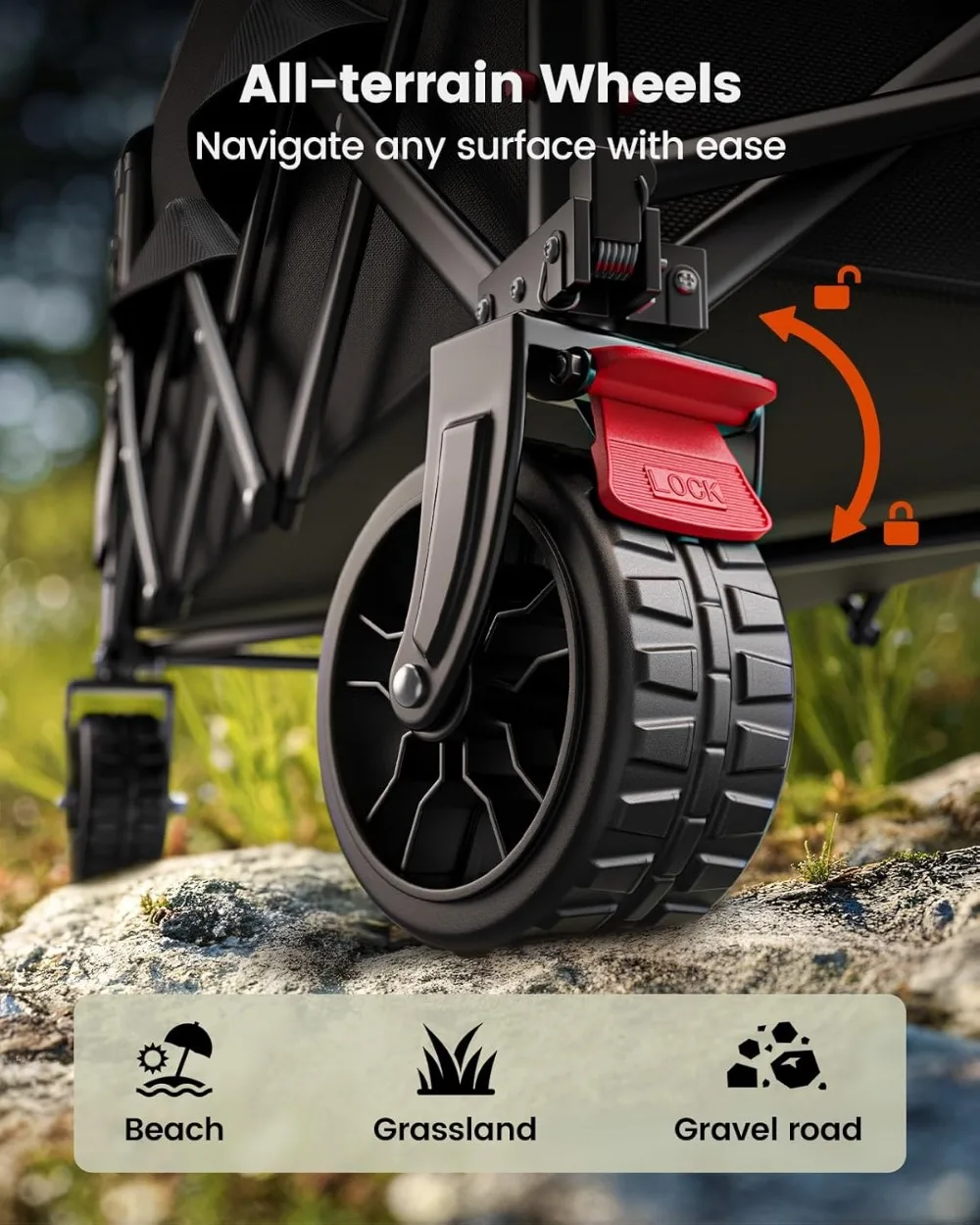 Складная складная тележка емкостью 150 л с подстаканниками для кемпинга и сада, продуктов питания на открытом воздухе