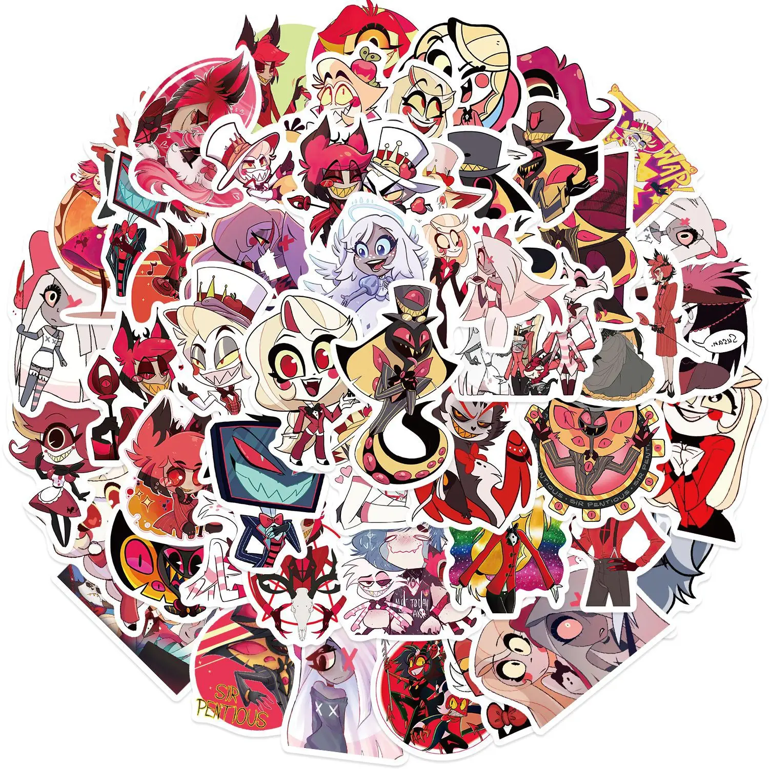 ملصقات هازبنز كرتونية مقاومة للماء ، شارات أنيمي ، أمتعة جرافيتي ، حقيبة هاتف ، ملصق طفل ، خوذة ، بيع بالجملة ، 50 *