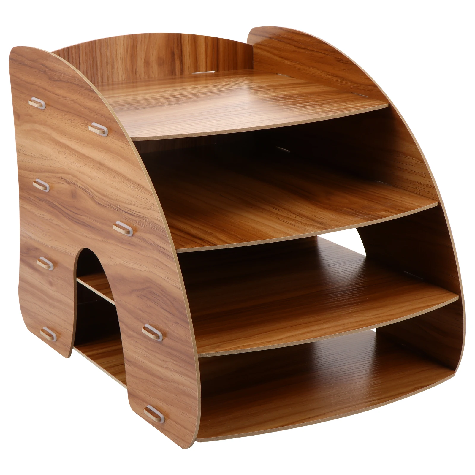 

Storage Shelving Paper Book Shelf Tray Desktop Organizer Rack Wooden Office Holder for