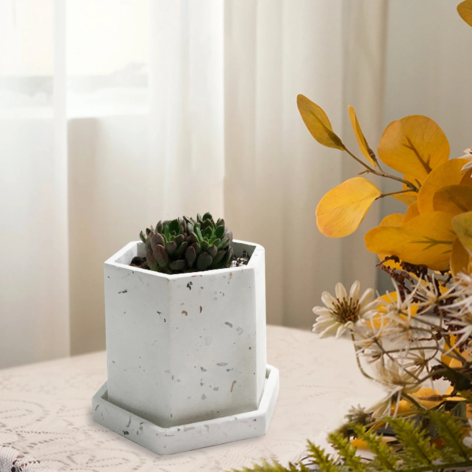 

Crystal Epoxy Resin Flower Pot Silicone Mold Six Sided Planter Arrangement Concrete Vase Casting DIY Crafts Practical Gifts