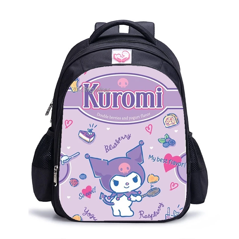 MINISO Mochila Impermeável para Crianças, Mochilas escolares para Meninos e Meninas, Kawaii Melody Kuromi, Saco de Livro Primário