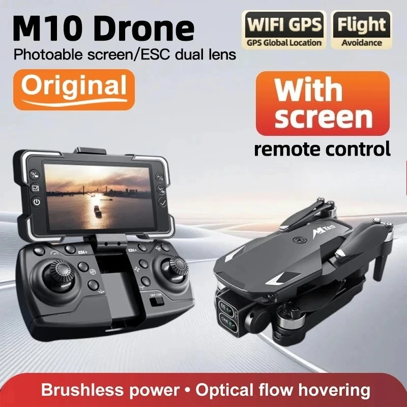 Original Drone M10 4K 5G HD Dual Camera Remote control With Screen FPV Photography Brushless Foldable Quadcopter RC Dron Toy