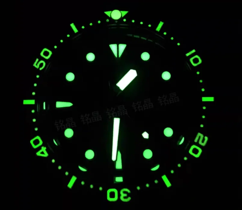 SKX007 009 Green Luminous Flat Ceramic Bezel Insert 38x31.5mm