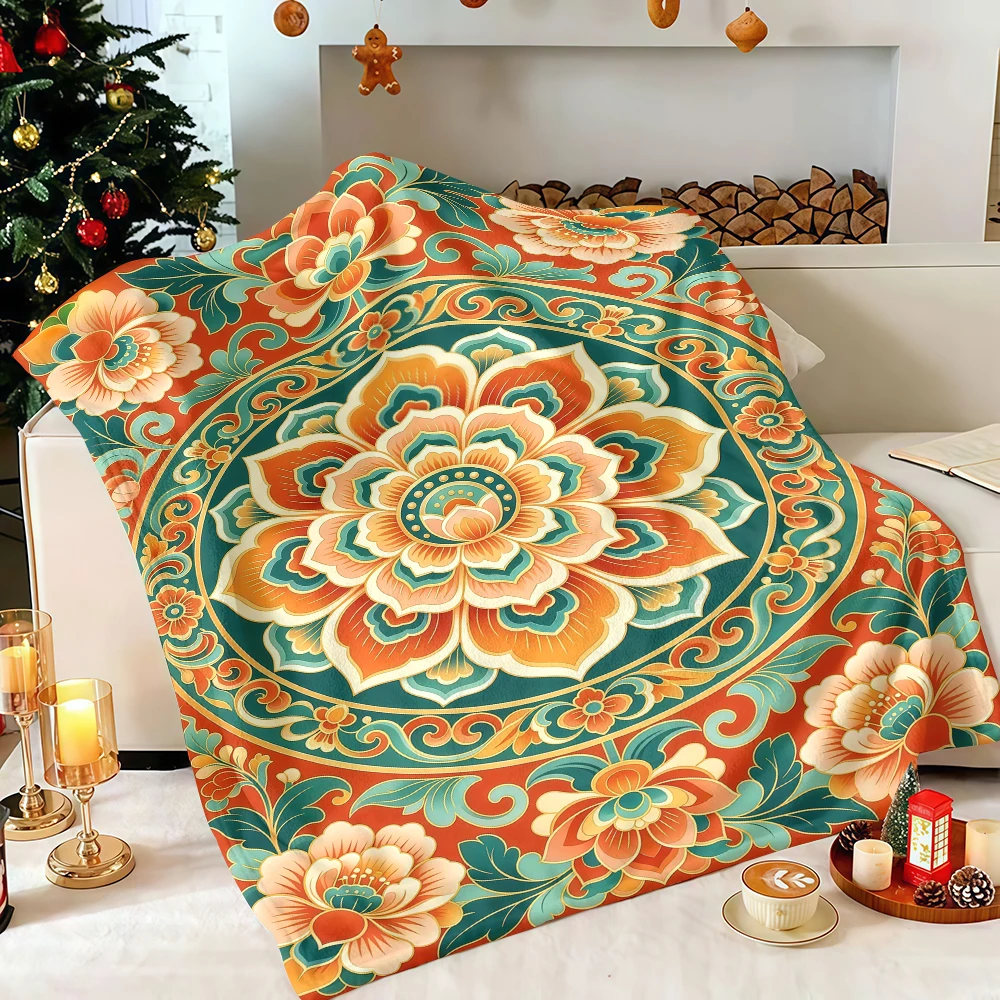 Bold Floral Standard Size Super Soft Ultra-Soft Velvety Flannel Fleece Perfect for Living Room Bedroom Decoration