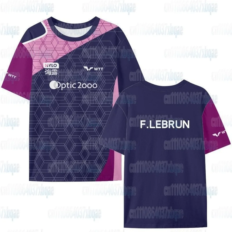 Lebrun Fefe Eisseiden-Kurzarm-T-Shirt Schnelltrocknend Wettkampfuniform Halbarm-Fanbekleidung Locker geschnitten Sportlich Familienoutfit – Detail 7