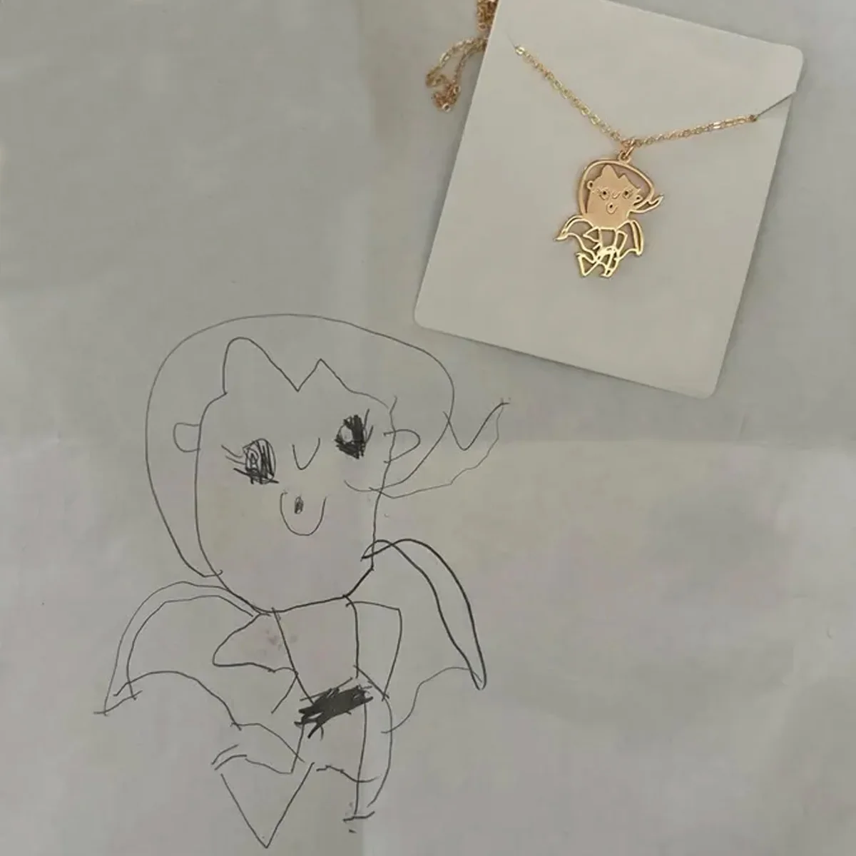 

Custom Logo Children's Drawing Necklaces Personalized Cut Any Shape Icon Pendant Necklace Stainless Steel Jewelry Birthday Gift