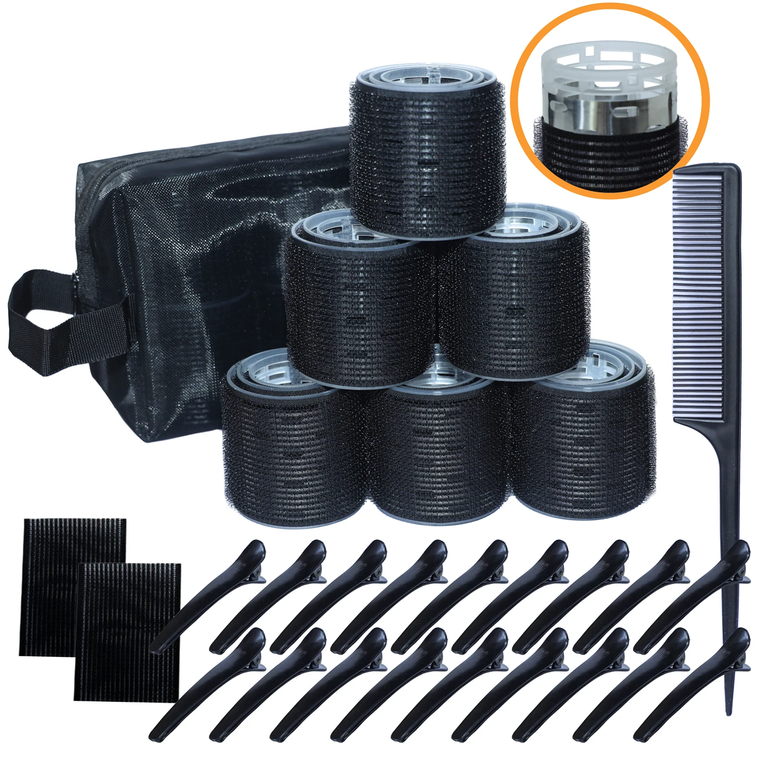 Aluminum Thermal Hair Rollers Set Fast Heating Large Self Grip Air Bang Magic Sleep Curlers Storage Bag Harmless to Hair 1940
