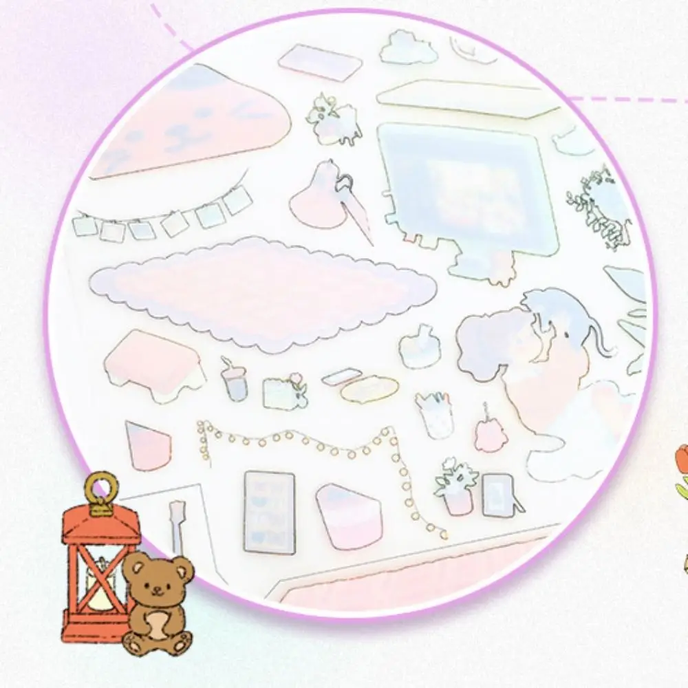 Music/Illustration Studio 3D Landscape Sticker Scene Display Decompression DIY Pocket Cabin Scene Stickers Visual Stacking