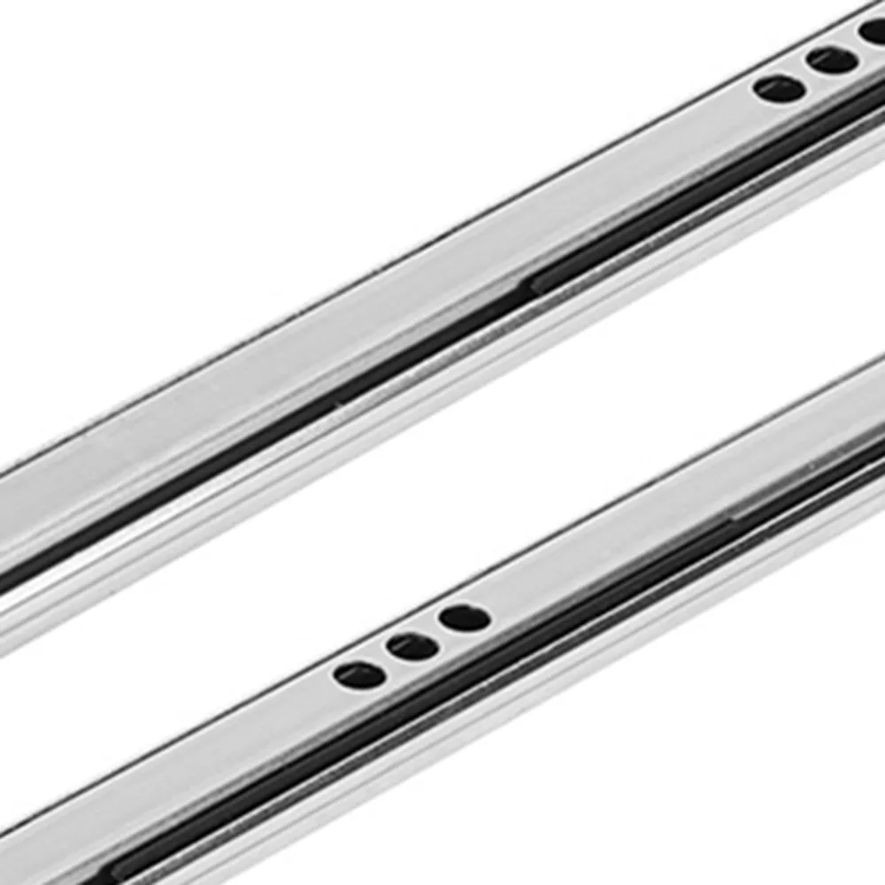 2PCS New Smooth Glide Bearing Drawer Slides Two Way Slide 17mm Wide Drawer Rail Ball Bearing Slide Cabinet