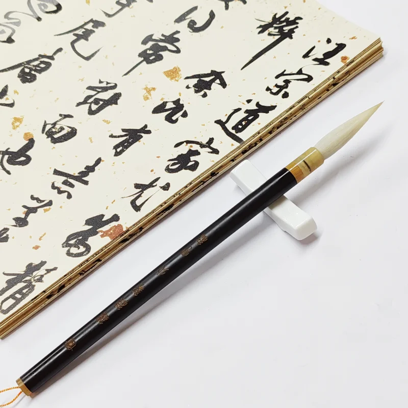 Cepillo de caligrafía de escritura de sello de pelo largo, cepillo de pelo de lana suave, escritura cursiva profesional para correr, pluma de pincel