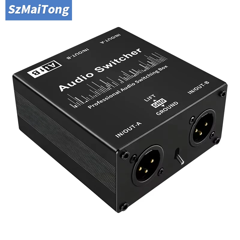 Passive XLR Audio Switcher Manual Selector 2 In 1 Out or 1 In 2 Out for Microphone Sound Card Mixer Input Output Switch