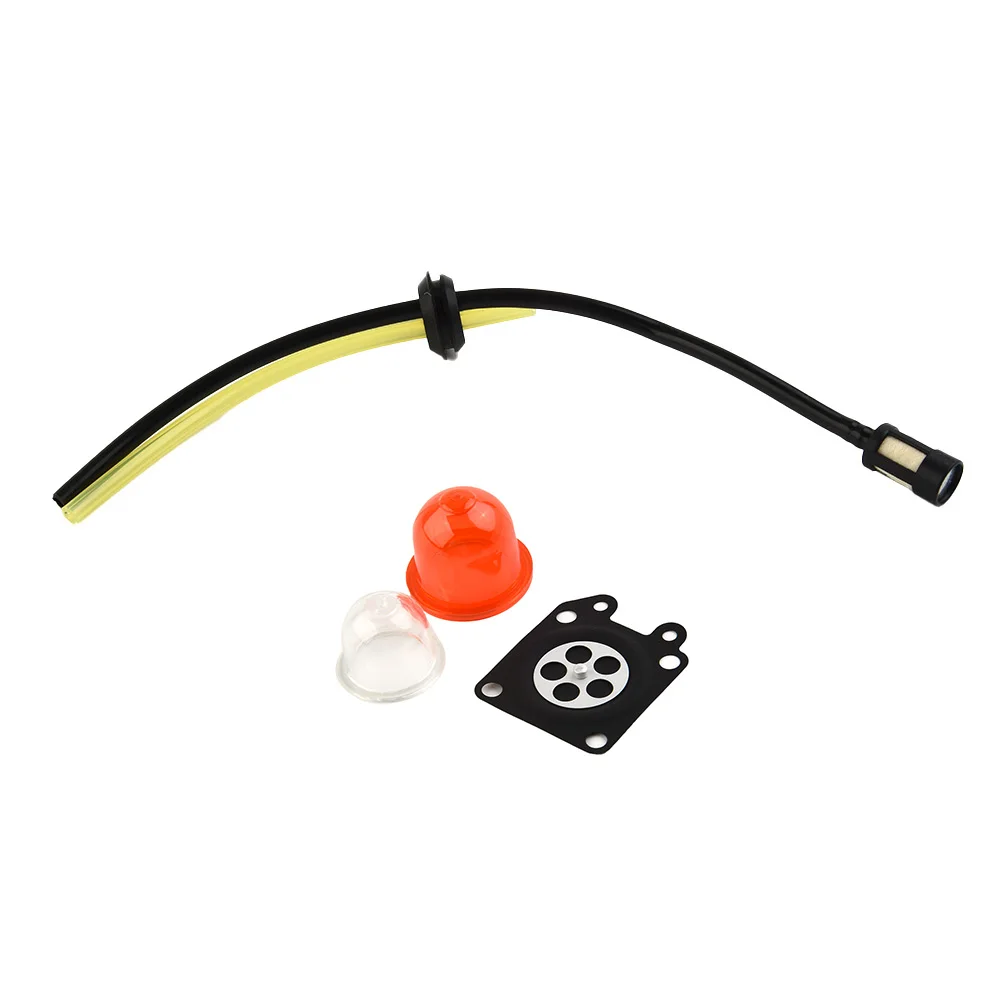 Fuel System Repair Kit Featuring Filter Hose Seal Carburetor Membrane and Two For Primer Bulb Sizes for Garden Power Equipment