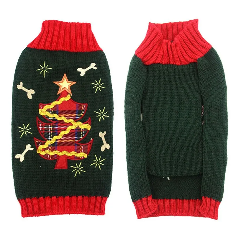 Hundepullover Weihnachten Winter Warme Hundekleidung Weihnachtsoutfit für Hunde Welpenmantel Hundekostüm Chihuahua Gestreifter Hundestrickpullover – Detail 18