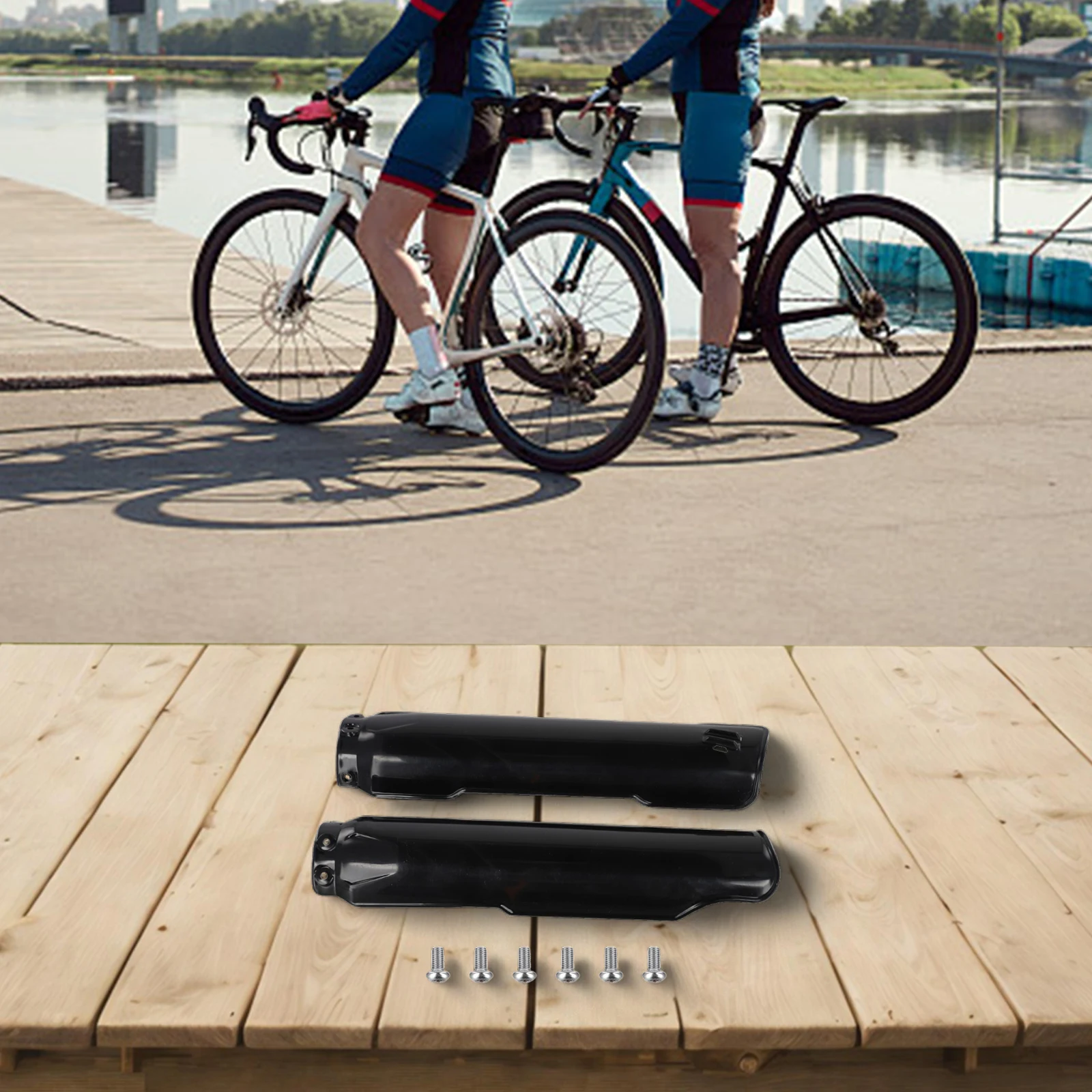 

Защитная накладка на переднюю вилку из полипропилена для мотоциклов Surron Light Bee, черная, для бездорожья