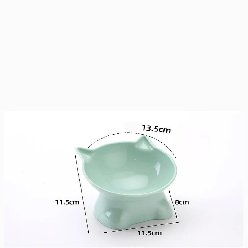 Cute cat bowl tilted high-legged cat bowl cat eating bowl cat food bowl black water bowl cat food bowl dog bowl
