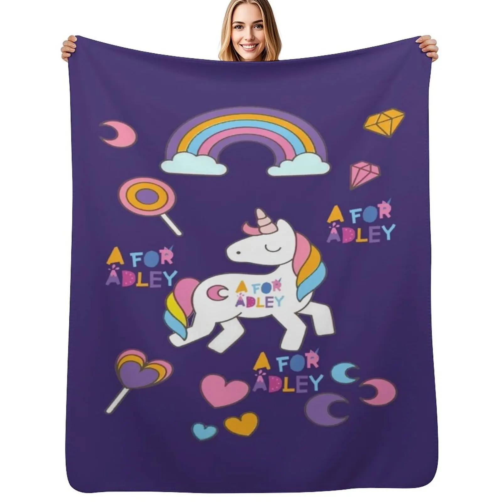 

kawai girl a for adley unicorns cute77 Throw Blanket christmas decoration Sofa Quilt Soft Blankets