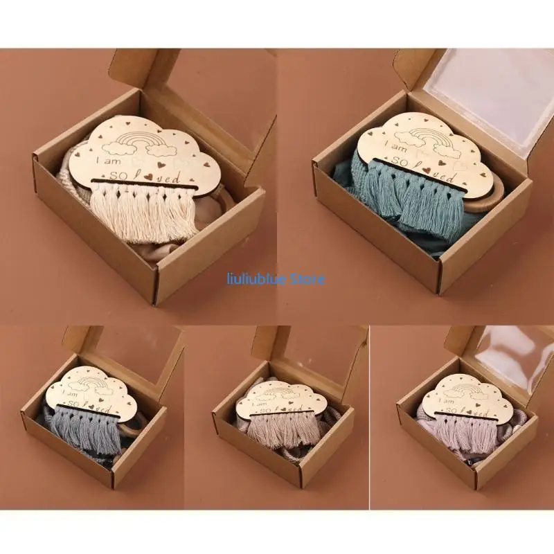 مجموعة من 5 قطع من بطانية مهدئة للأطفال ومنشفة للتجشؤ ولعبة عضاضة 62CF #5