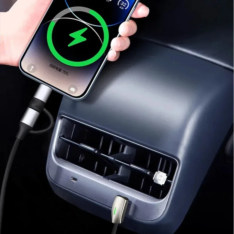 

Кабель для зарядки автомобиля Tesla Model 3 Highland, Model Y 2025, Model S, Model X, кабель для зарядки мобильных телефонов, 60W, быстрая зарядка