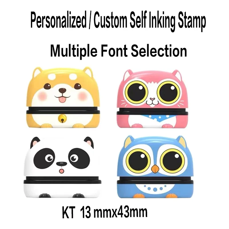 Customized Name Stamp【Free ink】Custom  Name Ink Signature Stamp  Selfing-Inking Personalized Letter Stamp For School Student