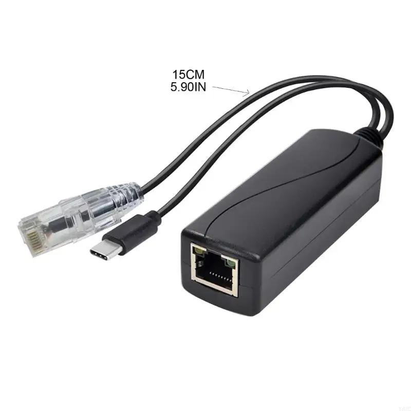 Y8ac Poe Splitter Gigabit Type-C / Micro USB / DC5521 Adaptateur PoE actif à Type-C