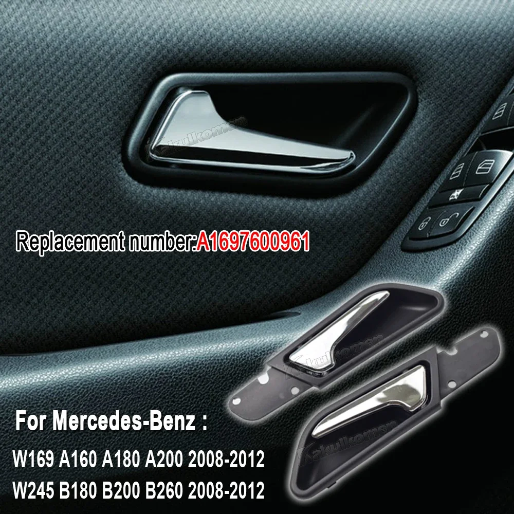 For Mercedes-Benz A-Class W169 B-Class W245 Chromed Car Inner Interior Door Handles Panel Trim Pull Bar Left Right Front Rear