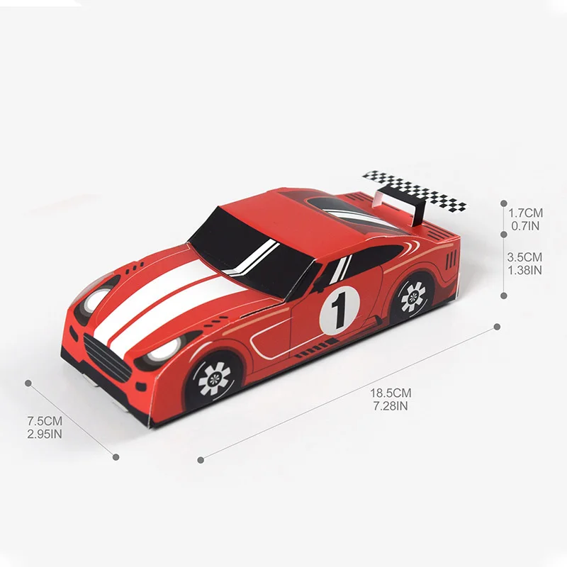 10/20/30pcs Racing Car Theme Gift Box Boys Kids Birthday Party Favors Candy Cookie Packaging Boxes Decor Baby Shower Supplies