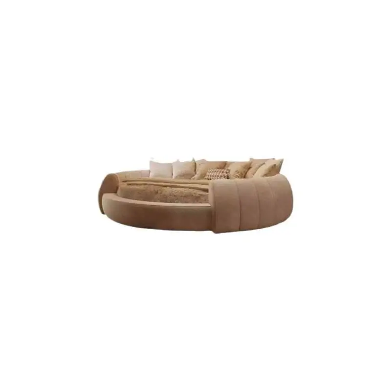 Simple puff round bed, double bed master bedroom Internet celebrity hotel hotel round bed