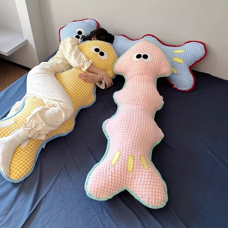 Fish Bone Leg-clamping Pillow Bedroom Sleeping Backrest Cushion Sofa Bed Throw Pillow Summer Bolster Comfortable Fabric Cushions