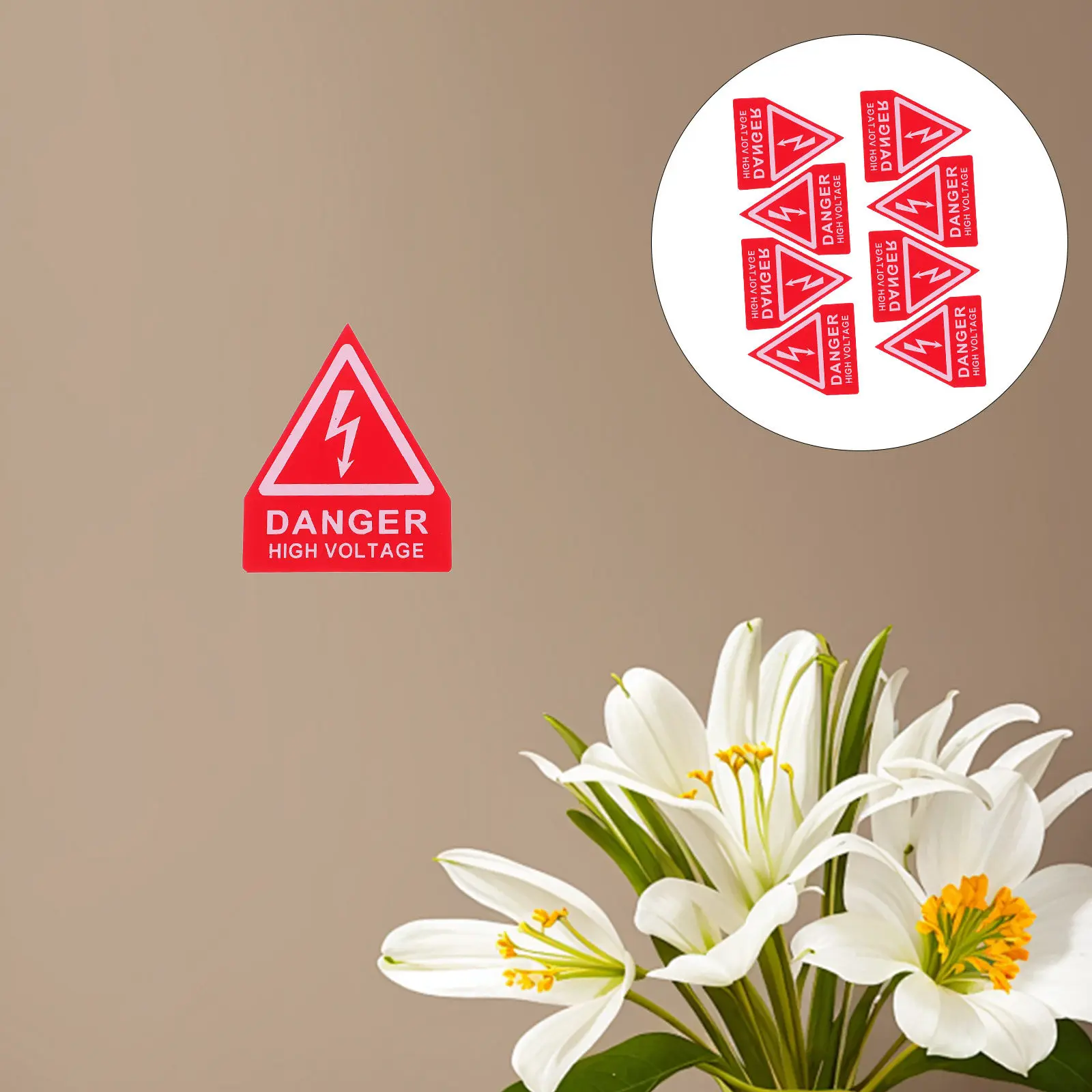 High Voltage Danger Signs 6Pcs Yellow Triangle Electrical Shock Warning Labels for Industrial Equipment