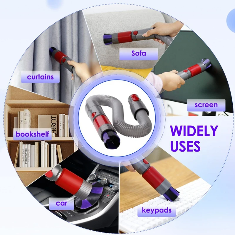 JDZD-クイックリリースモーターヘッドクリーナーの交換,フレキシブル延長ホース,ダストブラシ,dyson v7,v8,v10,v11,v15