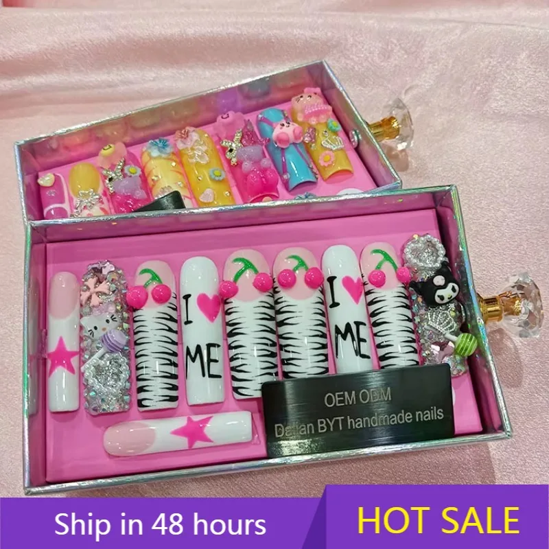 

YTYIN Customizable Designed Matte Manicure Long Ballet Press on Nails Fakes Nail in Artificial Fingernails