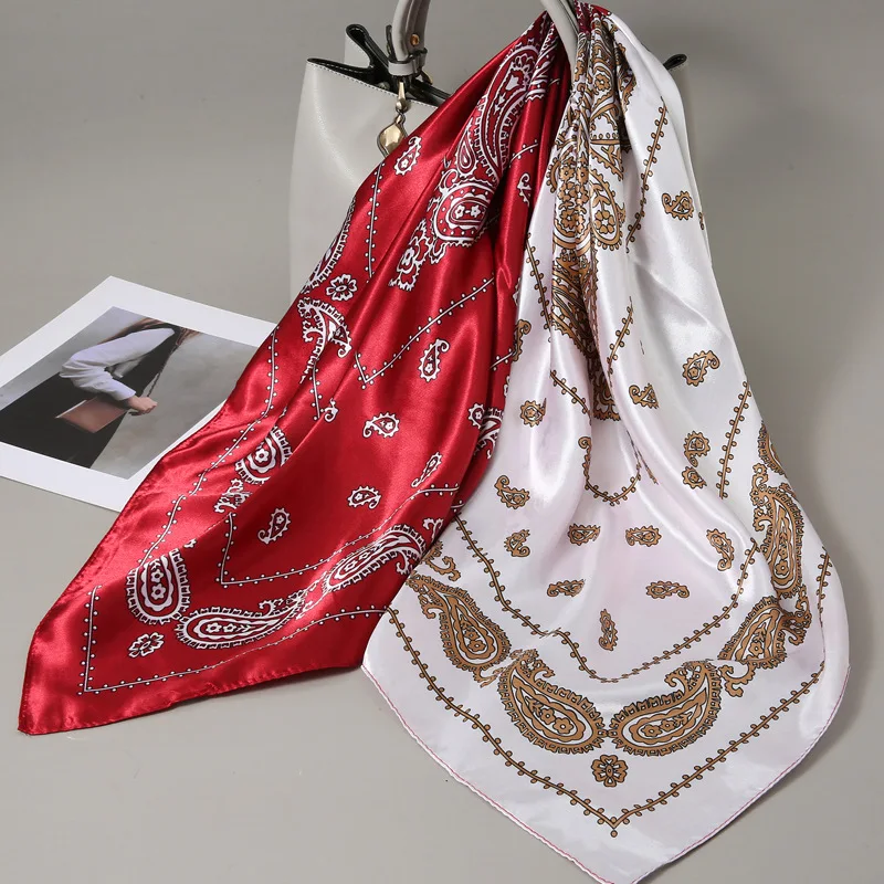 

90 Large Square Silk Scarf for Women 2025 New Spring and Summer High-End Korean Style Versatile Thin Scarf Shawl