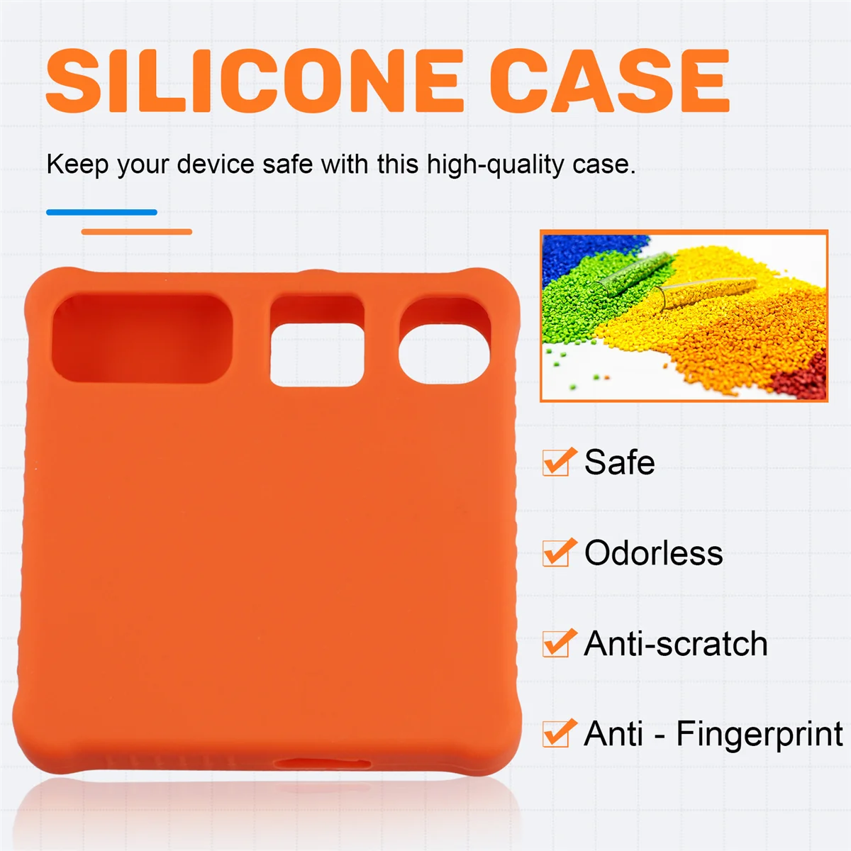 AT87-силиконовый защитный чехол для устройства Rabbit R1 AI, силиконовый противоскользящий защитный чехол, идеально подходит для Rabbit R1 AI Orange