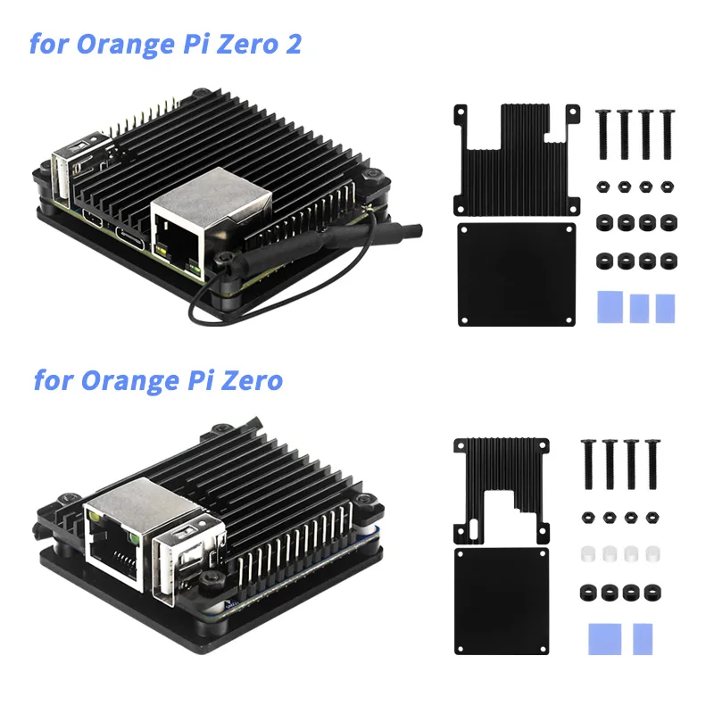 Laranja pi zero 2 liga de alumínio caso cpu dissipador de calor gabinete metal blindado passivo dissipação de calor escudo para laranja pi zero