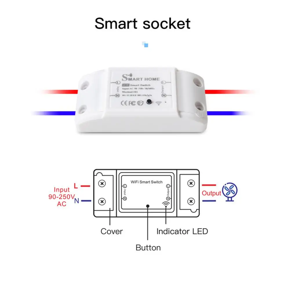 Homekit Smart Wifi Switch 10A Breaker Moudle Timer Function Dohome App Control Compatible With Alexa Siri Home