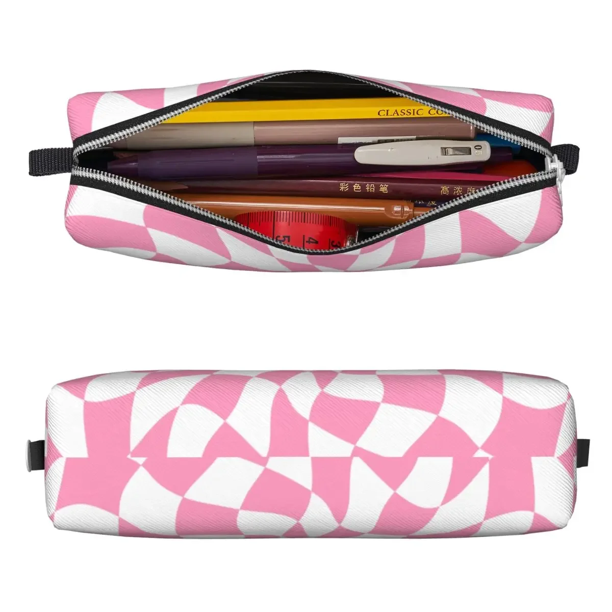 New Pink Check Board Checkerboard Pencil Case Cute Pencilcases Pen Box for Girl Boy Large Bags Students School Gifts Stationery