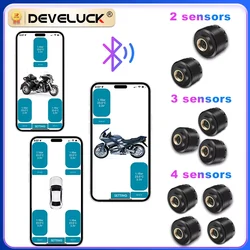 TPMS Tire Pressure Monitoring System Wireless Bluetooth 5.0 Car Tyre Sensor Motorcycle Car Mobile Phone Display For Android IOS