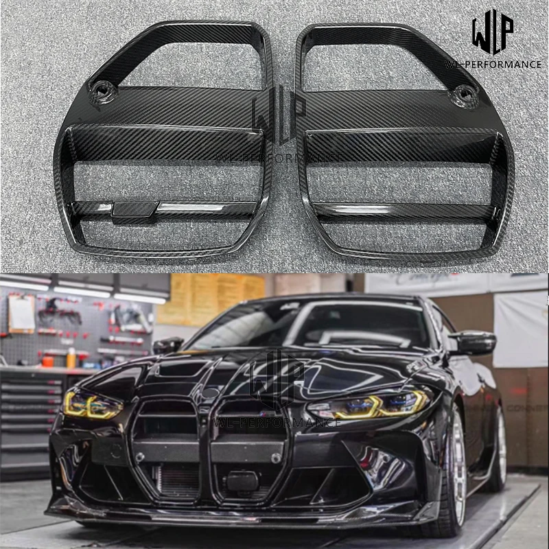 

For BMW M3 G80 M4 G82 V Styling High Quality Dry Carbon Fiber Front Bumper Grill Grille Car Body Kit