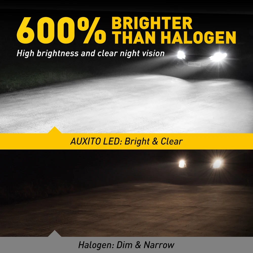 AUXITO 2Pcs 20000LM 9008 H13 LED Headlight Bulbs 6000K White Canbus LED High Low Beam CSP Automobile Headlights Super Bright 12V