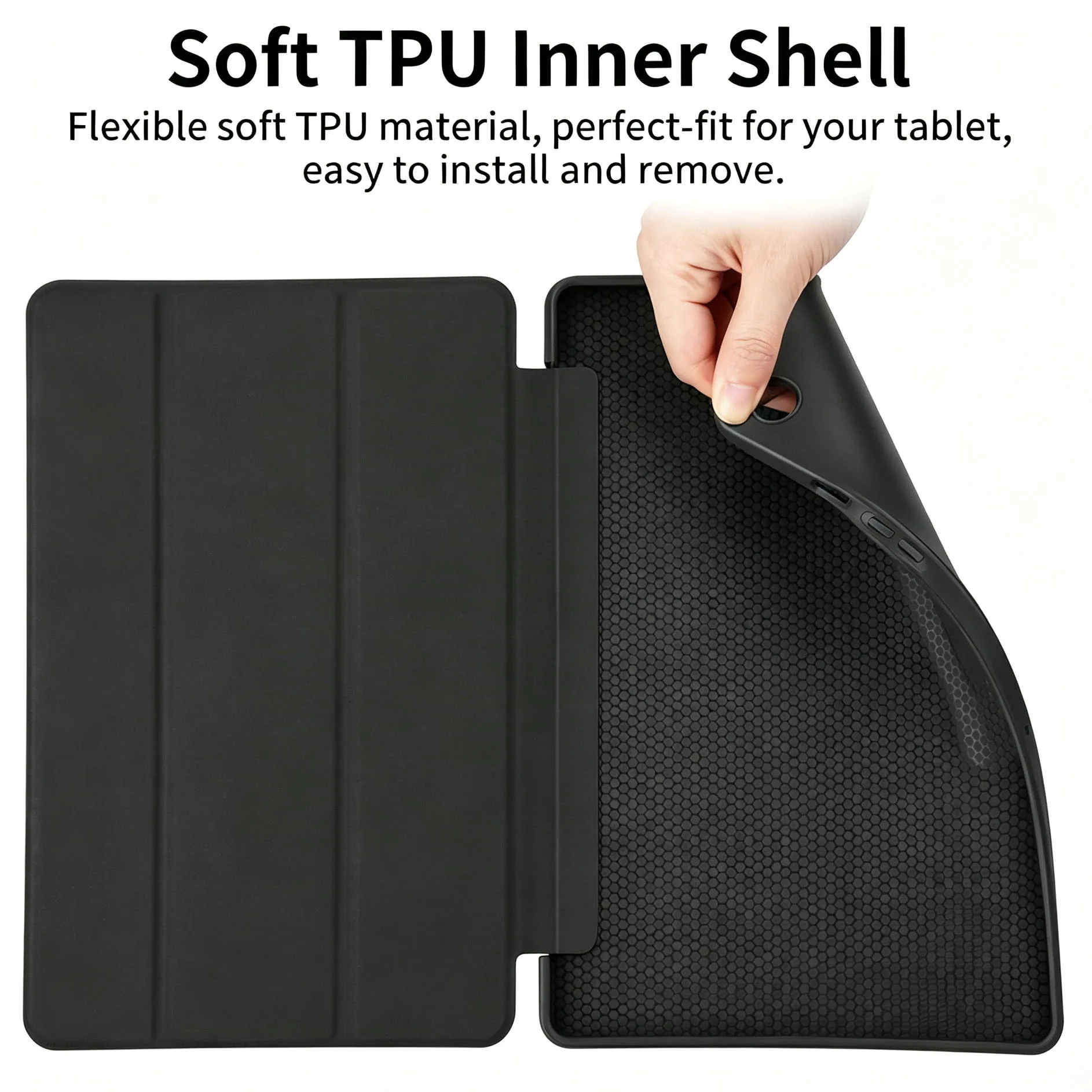 Case For Samsung Galaxy Tab A9+ A11 Plus 11 Inch, Auto Wake/Sleep Soft Silicone Shell PU Protective Cover