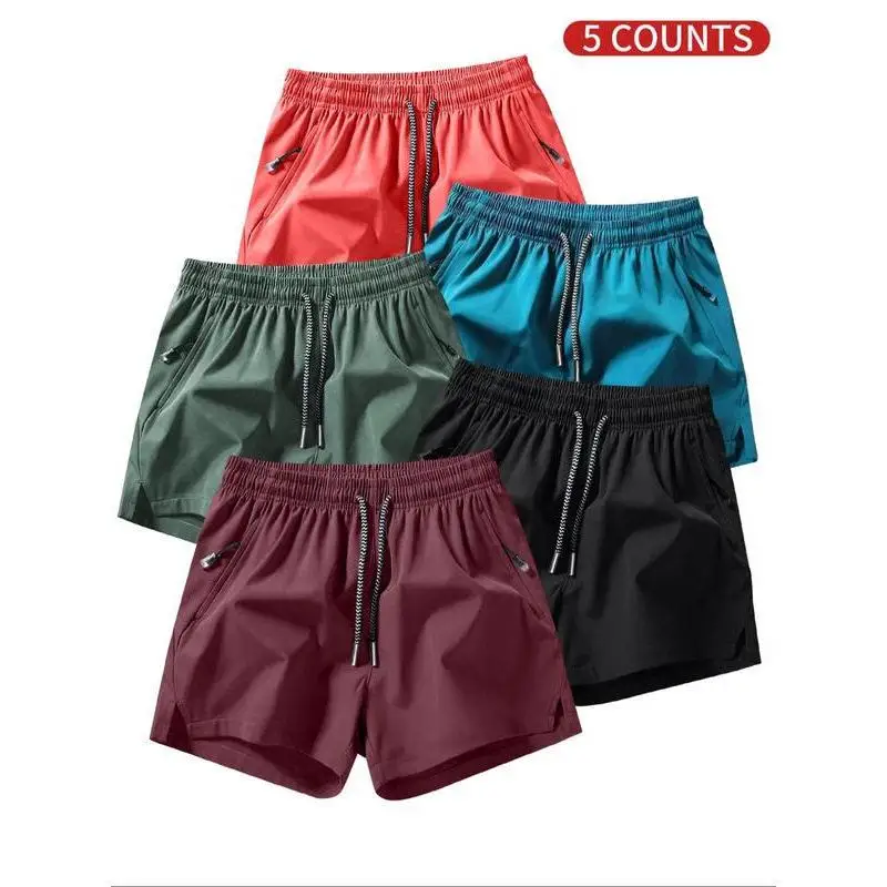 Ice Silk Sports Shorts Five-Quarter Length Casual Loose Fit Retro Style Unisex Sportswear Comfortable Lightweight Fabric
