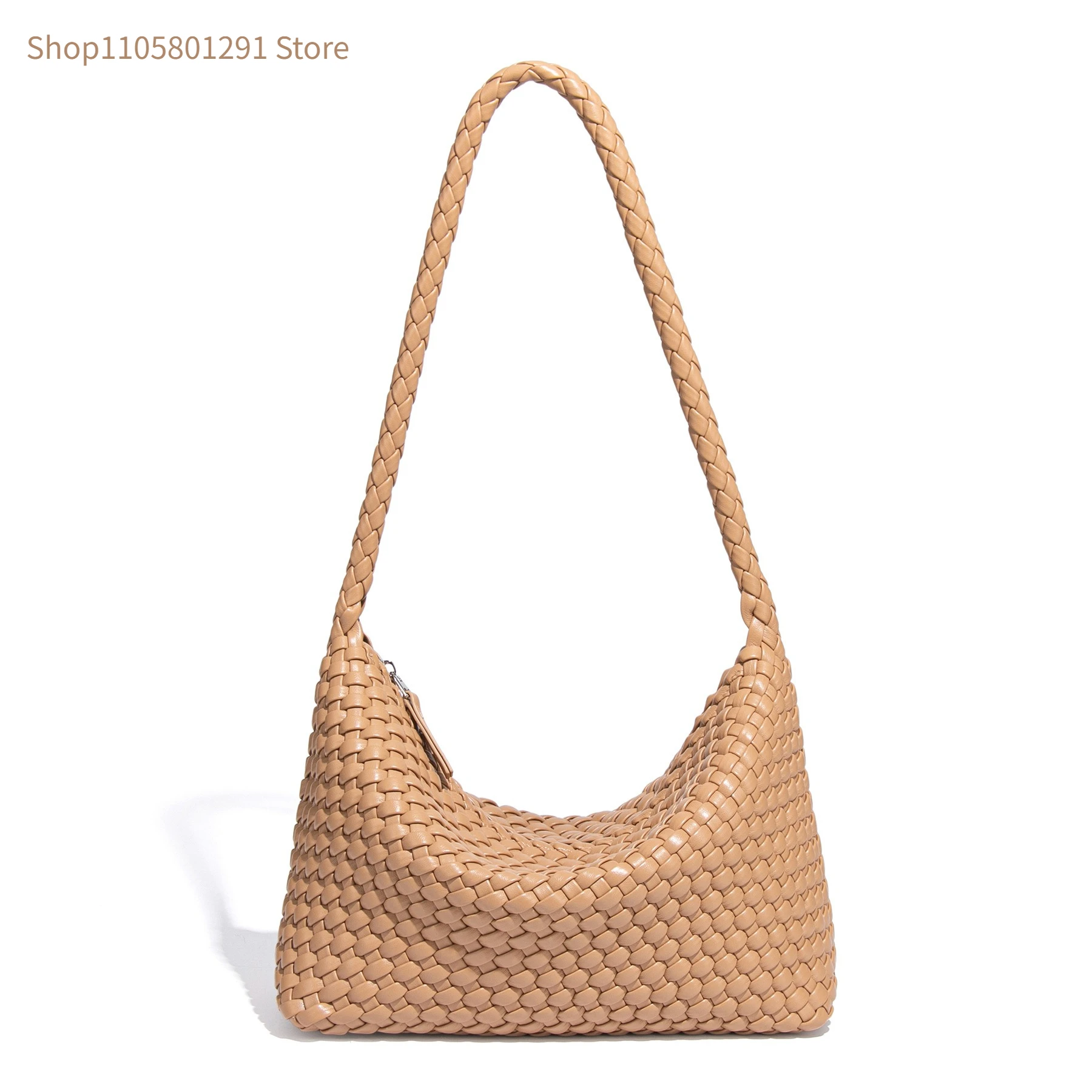 New Shoulder Bag For Women Woven Hobo Purses Cute Handbags Underarm Purse Leather Versatile Crescent Small Clutch Tote Bags
