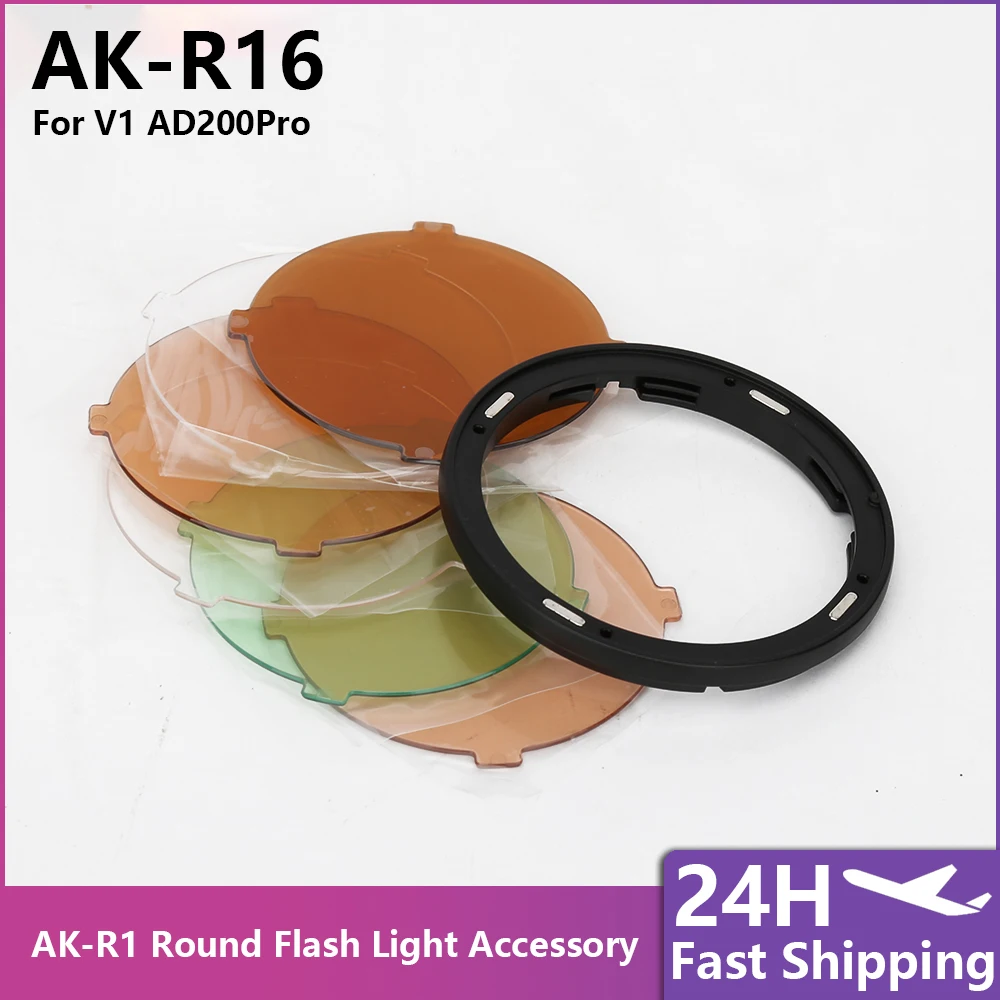 AK- R16 Color Gel Filter Set Photography Flash Light Color Filter Accessory For Round Flash Head`