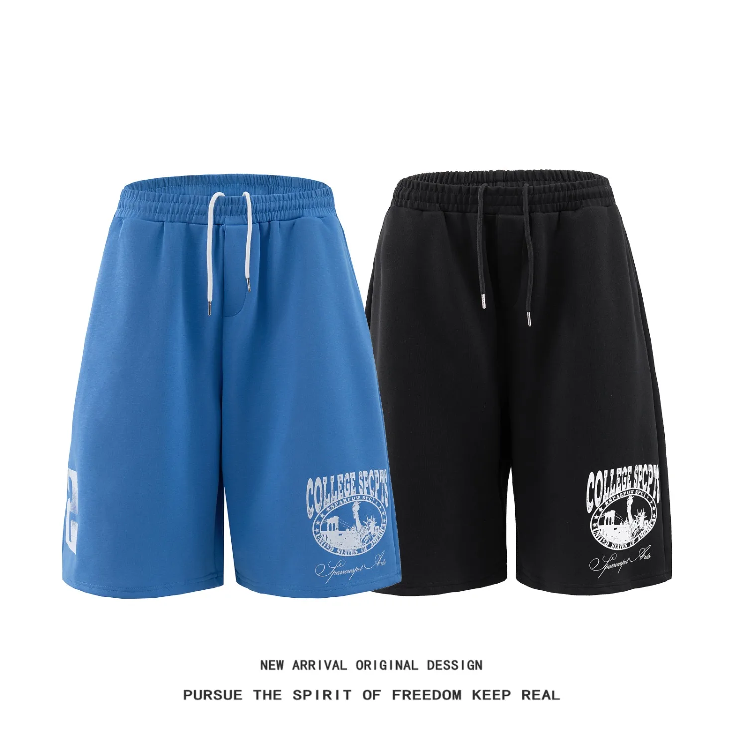 American-style Streetwear Over-the-knee Shorts Summer Loose-fitting Casual Shorts Unisex Trendy Sweatpants Men Clothing 2026 New