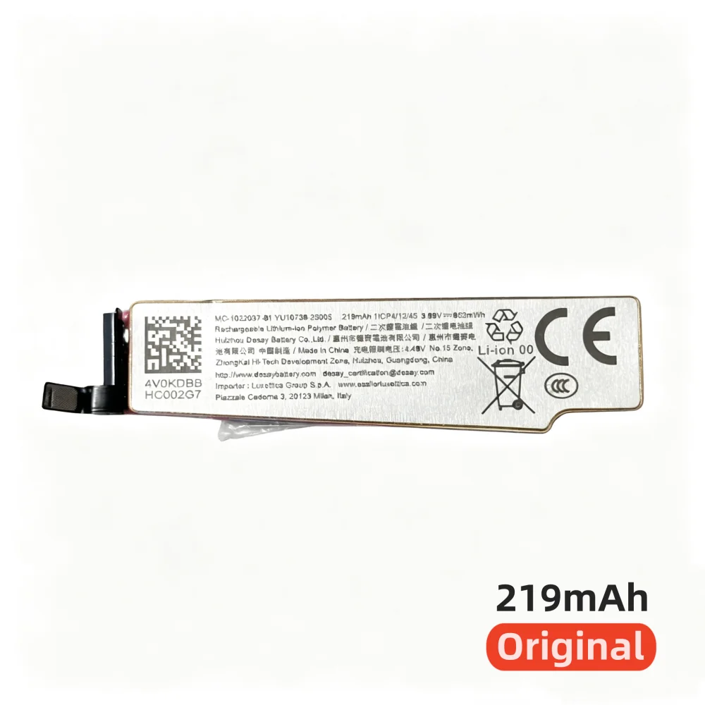 Original 219mAh for RayBan Meta MC-1022037-B Gen 1 Gen 2 Way