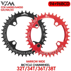 MOTSUV Round 94+96mm 94BCD/96BCD 32/34/36/38T MTB Mountain bike Chainring for ALIVIO M4000 M4050 NX GX X1 crank Bicycle Parts